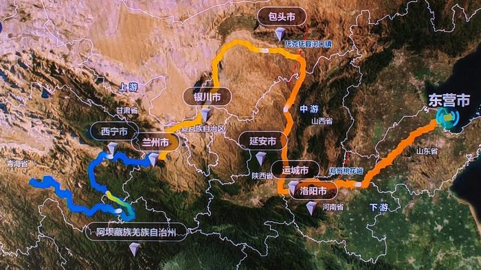 △黃河發(fā)源于青藏高原，呈“幾”字形流經(jīng)青海、四川、甘肅、寧夏、內(nèi)蒙古、山西、陜西、河南、山東9省區(qū)，全長5464公里。(資料圖)