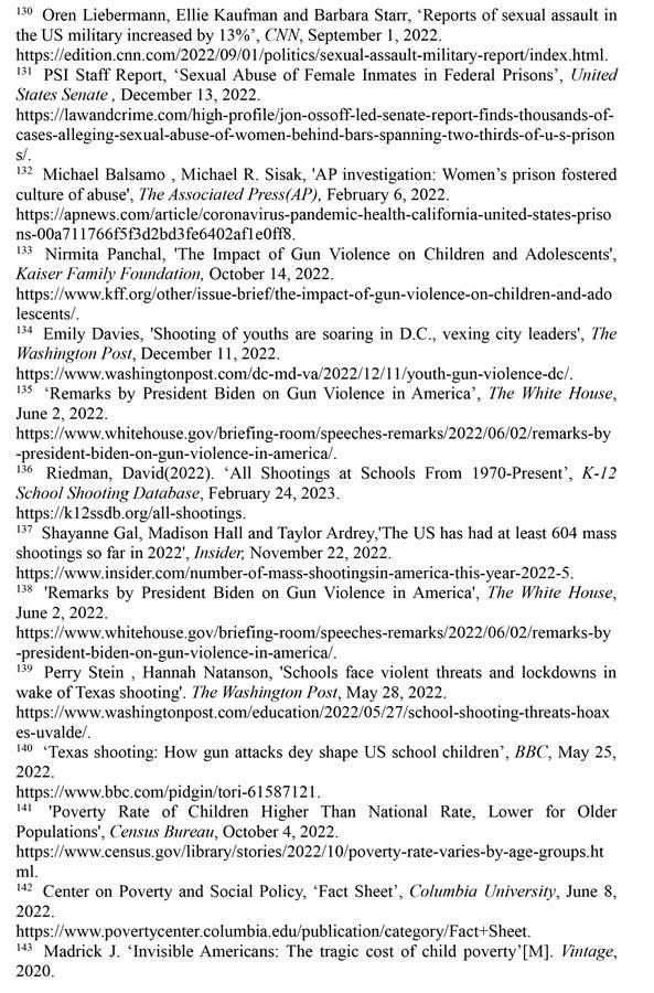 （圖表）［2022年美國侵犯人權(quán)報告］《2022年美國侵犯人權(quán)報告》注釋（11）