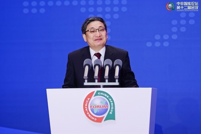 中國(guó)政府非洲事務(wù)特別代表劉豫錫在中非智庫(kù)論壇第十二屆會(huì)議開幕式上發(fā)表致辭。浙江師范大學(xué)非洲研究院供圖