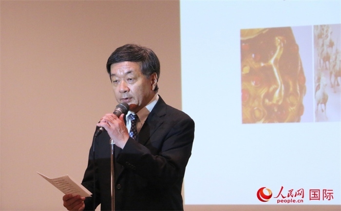 主辦方代表、富士美術(shù)館館長(zhǎng)五木田聰致辭。（人民網(wǎng) 許可攝）