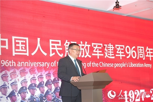 蒙古國國防部副部長(zhǎng)瑪格奈致辭。人民網(wǎng)記者 霍文攝J