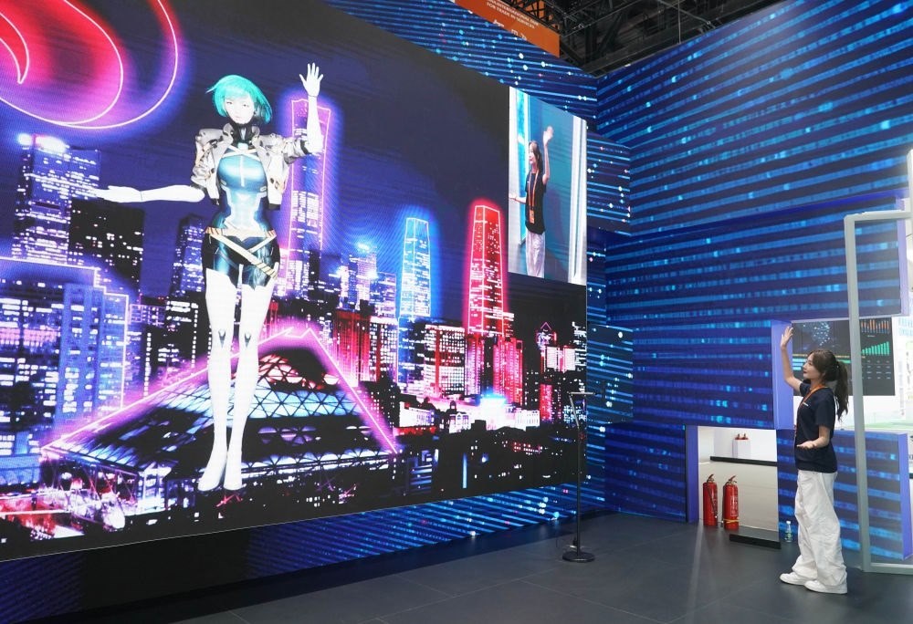 這是9月1日在國家會(huì)議中心拍攝的一款數(shù)字人。新華社記者 任超 攝