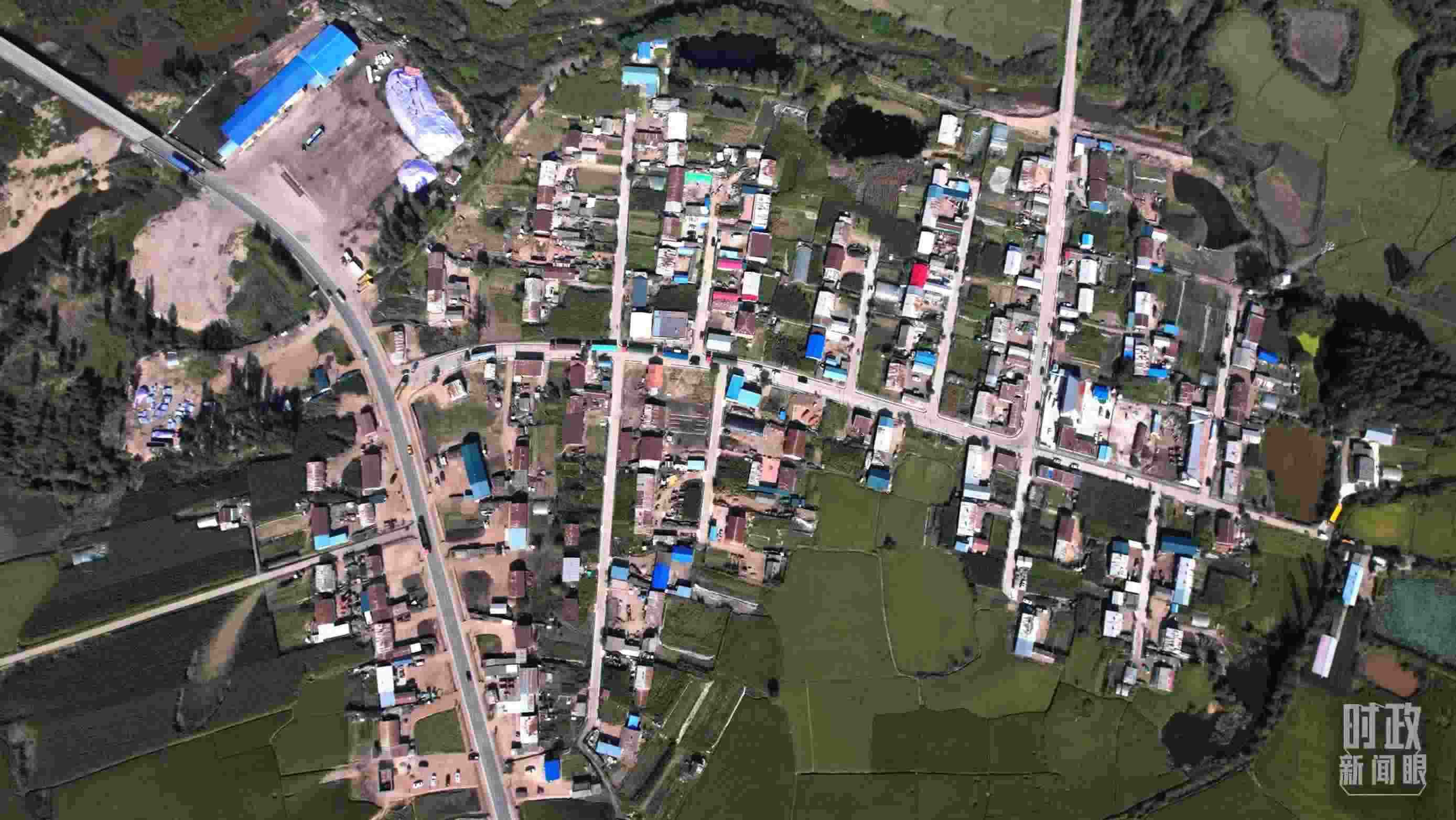 △9月7日，龍王廟村航拍。（總臺國廣記者李晉拍攝）