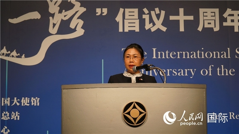 老撾駐日大使安拉萬(wàn)發(fā)言。人民網(wǎng) 蔣曉辰攝