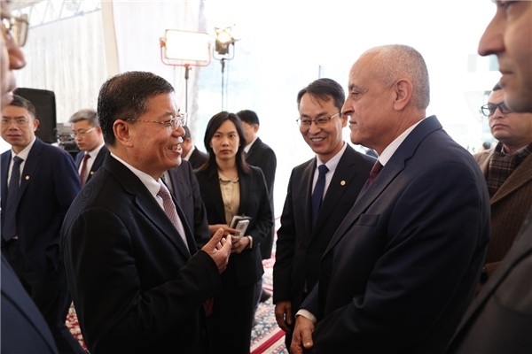 李永明同埃及住房部副部長會談交流。主辦方供圖
