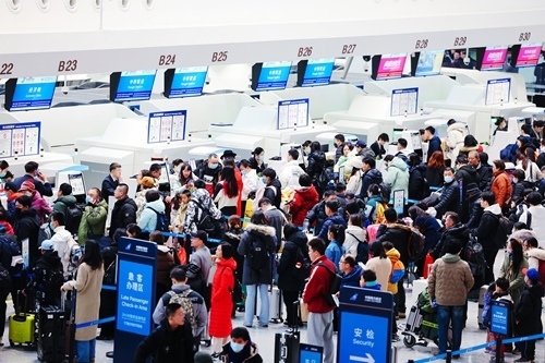 2024年春運首日，大興機場預計保障進出港旅客13.59萬人次。大興機場供圖