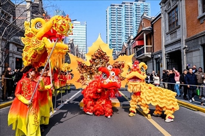 2024年2月10日，上海張園舉辦舞龍舞獅活動，為市民和游客獻上一場視覺盛宴。
