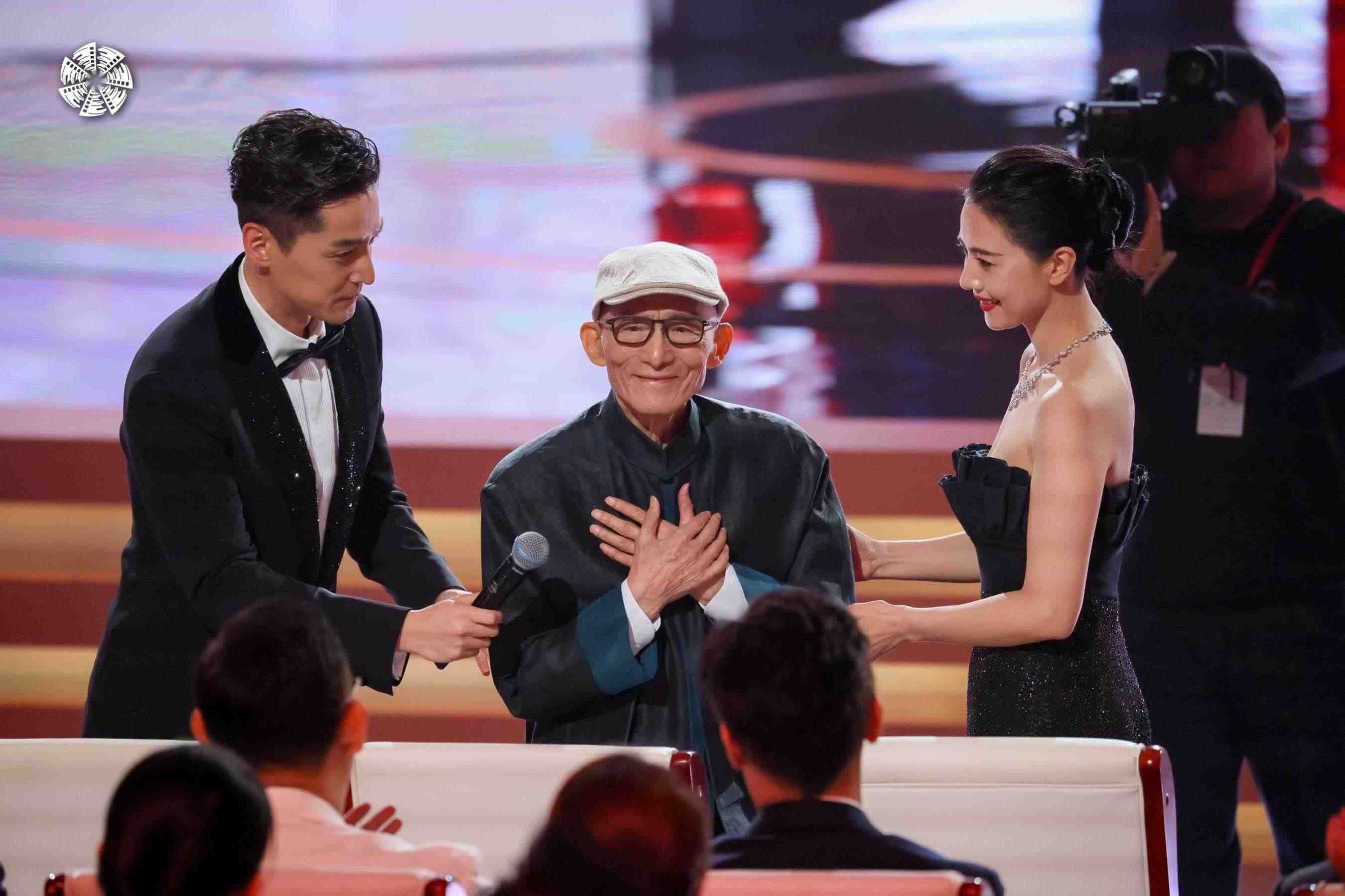 從左到右依次為演員胡歌，演員游本昌，演員高圓圓。主辦方供圖