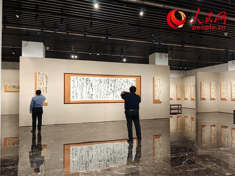 觀眾正在參觀展覽。人民網(wǎng)記者 韋衍行攝