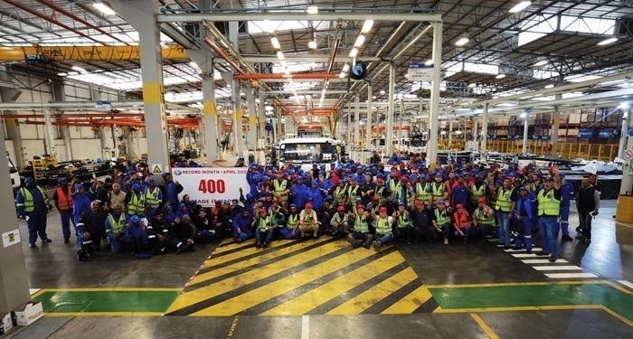 一汽南非庫哈工廠單月產(chǎn)量破400輛。圖片來源：一汽解放
