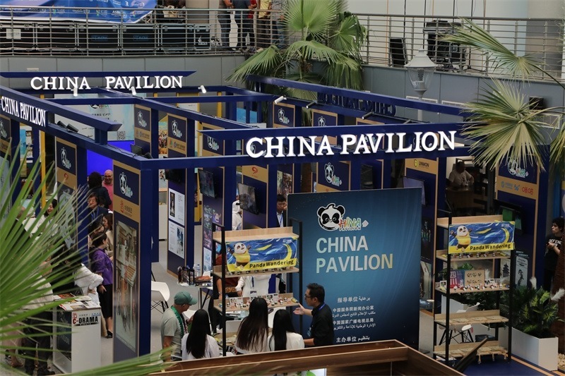 中國聯合展臺亮相阿拉伯廣播電視節(jié)。主辦方供圖