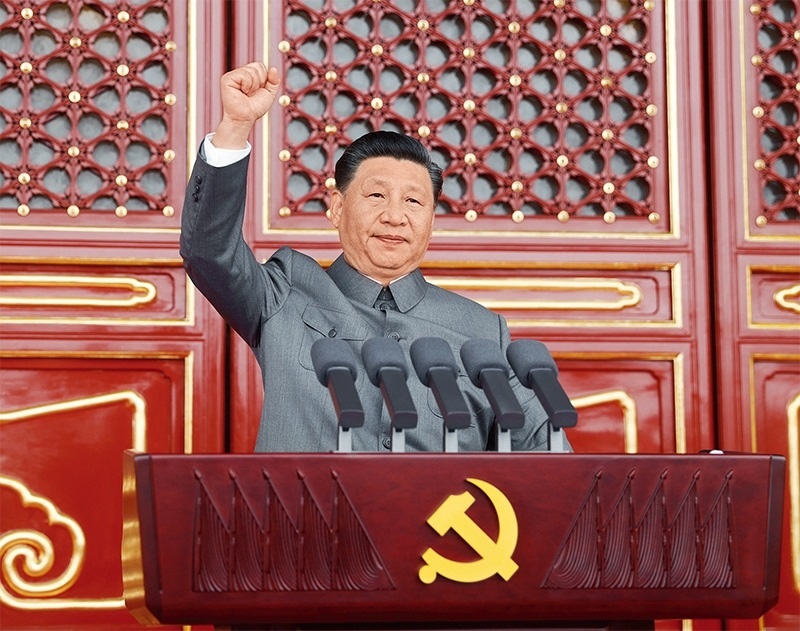 2021年7月1日，慶祝中國共產黨成立100周年大會在北京天安門廣場隆重舉行。中共中央總書記、國家主席、中央軍委主席習近平發(fā)表重要講話。 新華社記者 鞠鵬/攝