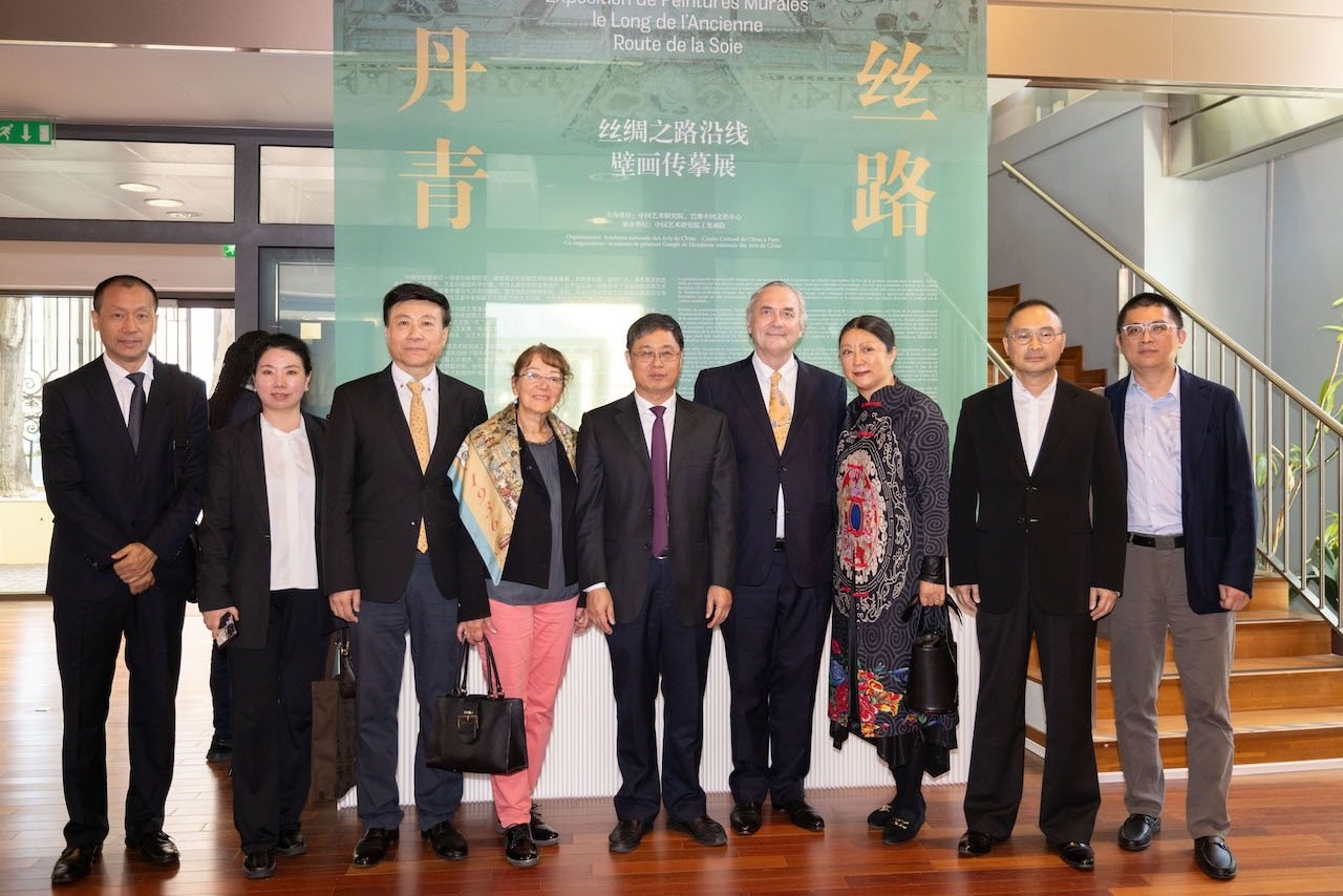 “絲路丹青——絲綢之路沿線壁畫傳摹展”在巴黎中國文化中心隆重開幕。中國藝術研究院供圖