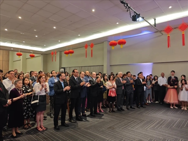 圖為招待會現(xiàn)場。 中國駐累西腓總領(lǐng)館供圖