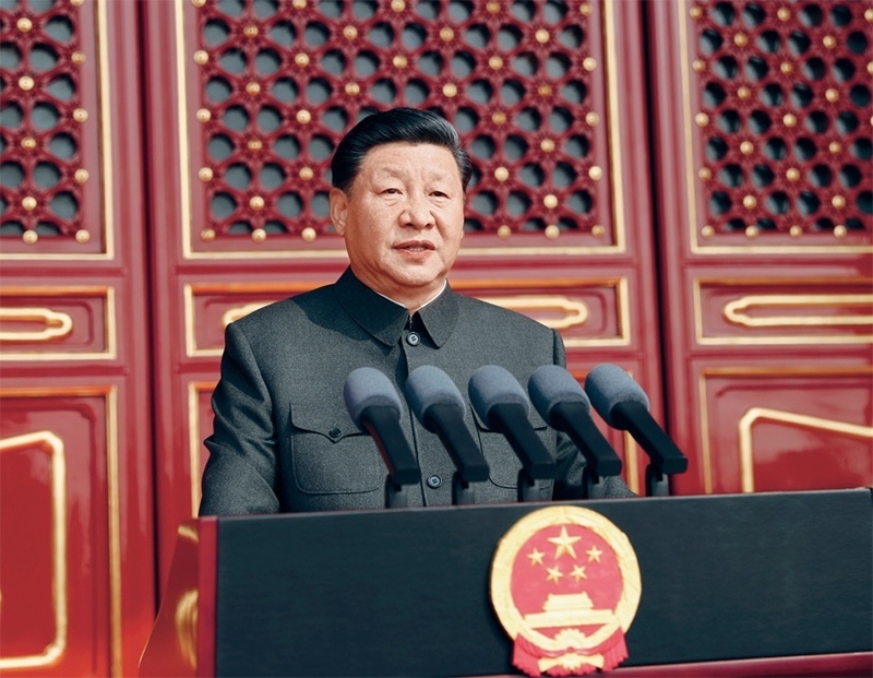 2019年10月1日，慶祝中華人民共和國成立70周年大會在北京天安門廣場隆重舉行。中共中央總書記、國家主席、中央軍委主席習(xí)近平發(fā)表重要講話。 新華社記者 鞠鵬/攝