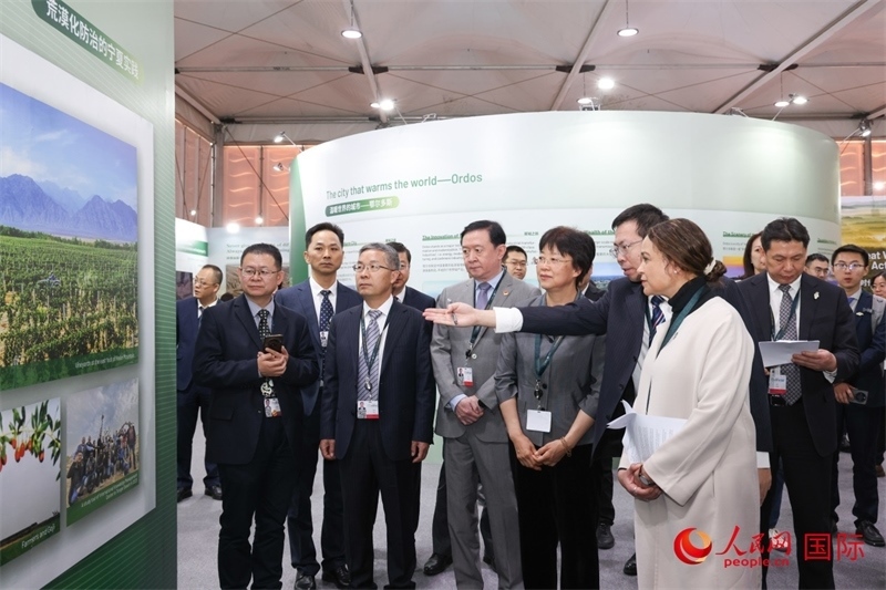 嘉賓參觀中國(guó)館。人民網(wǎng)記者任皓宇攝