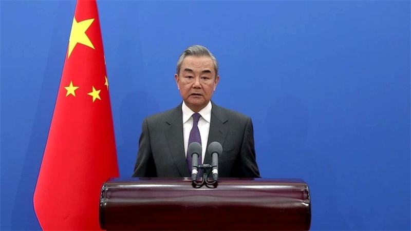 中共中央政治局委員、中央外辦主任王毅發(fā)表視頻致辭。主辦方供圖