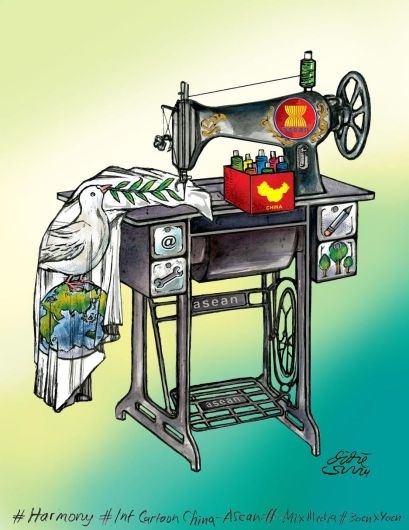 單幅卡通一等獎(jiǎng)獲獎(jiǎng)作品。（主辦方供圖）