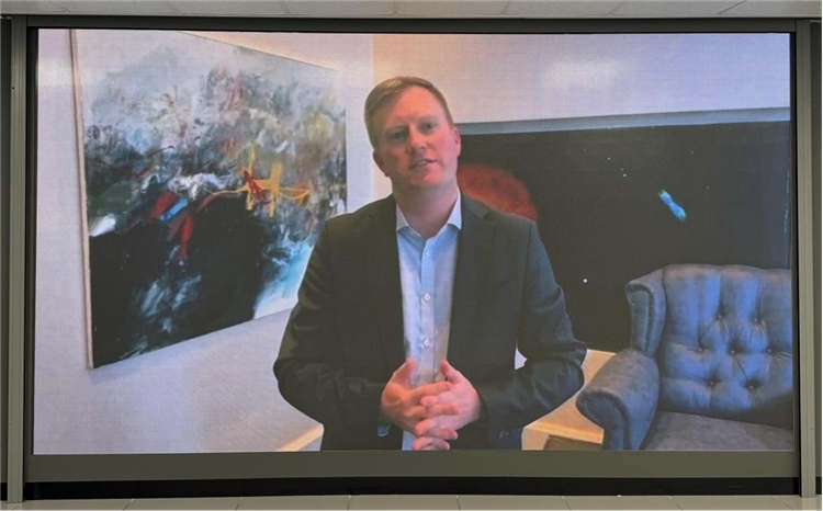 麥克弗森部長通過視頻表達對中南基建合作前景和未來了良好祝愿。中國銀行約翰內(nèi)斯堡分行供圖