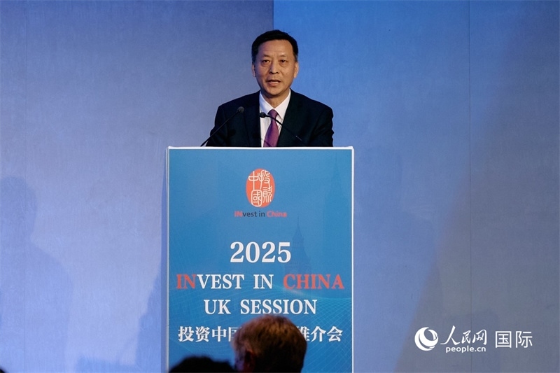 中國駐英國大使館經(jīng)濟(jì)商務(wù)公使余本林發(fā)表致辭。楊浩鵬攝