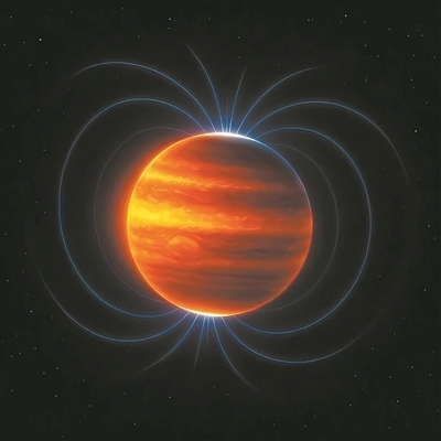 木星磁場（藝術(shù)圖）。圖片來源：物理學(xué)家組織網(wǎng)