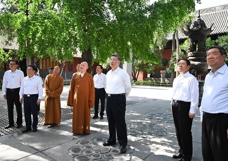 △2025年5月19日，習近平總書記在河南洛陽白馬寺考察。